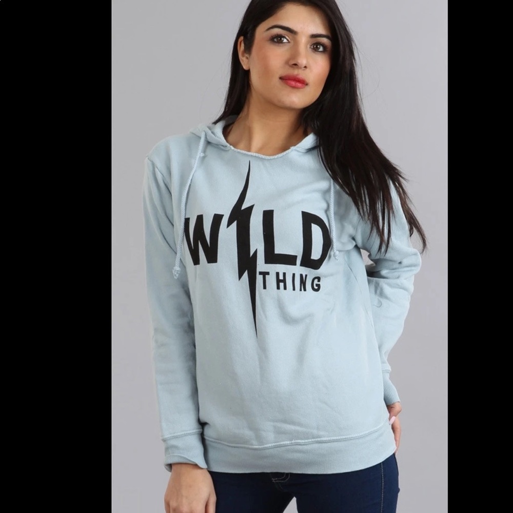 Wildfox Wild Thing Gray Hoodie Sweatshirt Size M